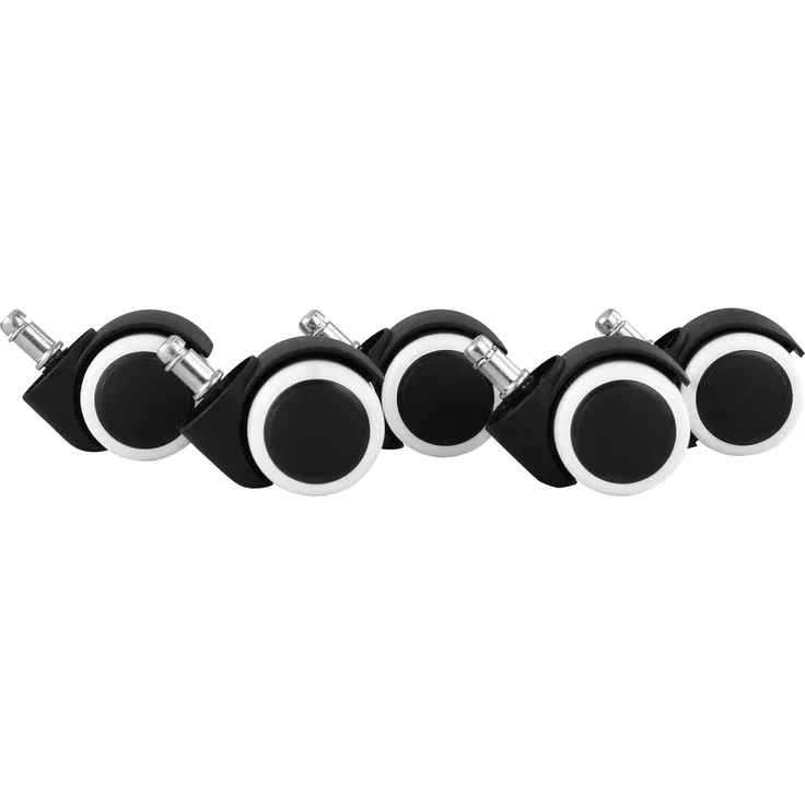 AMSTYLE 5er Set hoch abriebfeste Hartbodenrollen schwarz/weiß