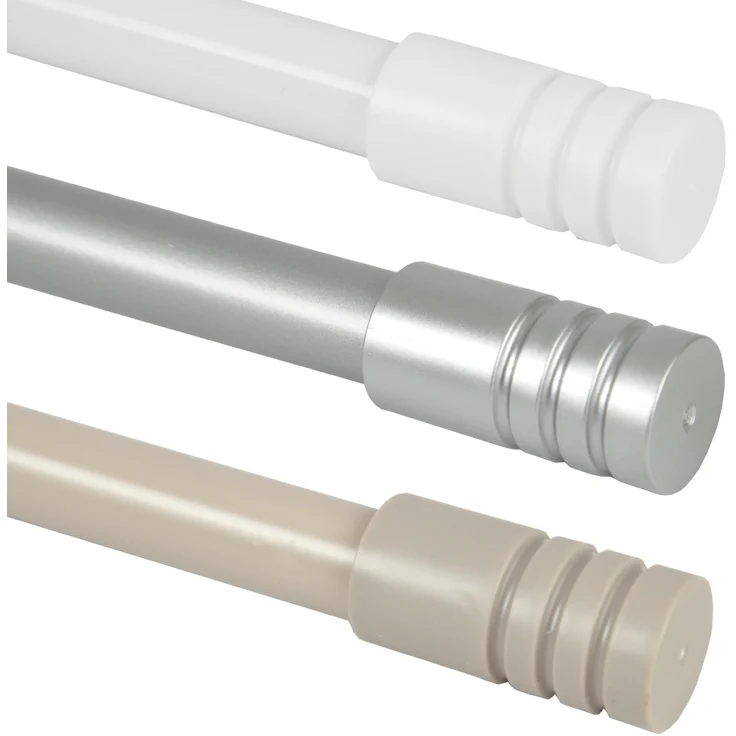 Gardinenstange "Modern" ausziehbar 115 bis 200 cm, Durchmesser 16mm/19mm - Edelstahl - Stil-Garnitur, 1-Lauf Metall Stange – Bild 8