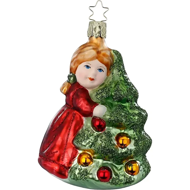Ich liebe Weihnachten 10,5cm Figuren Glasornament Inge-Glas Weihnachtsschmuck
