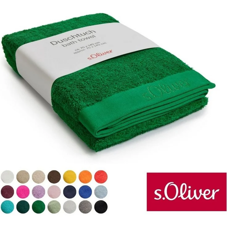 s.Oliver Handtuch, Walkfrottier (1-St), besonders weich und saugfähig, Grün, 70x140 cm – Bild 1