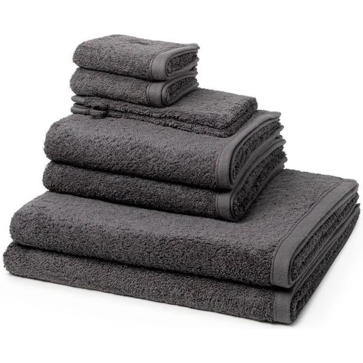 Ross Vita 8 tlg. Frottier-Set - 2 X Handtuch (50 X 100cm), 2 X Duschtuch (70 X 140cm), 2 X Gästetuch (30 X 50cm), 2 X Waschhandschuh (16 X 22cm) - 520 g/m2 - Schiefer
