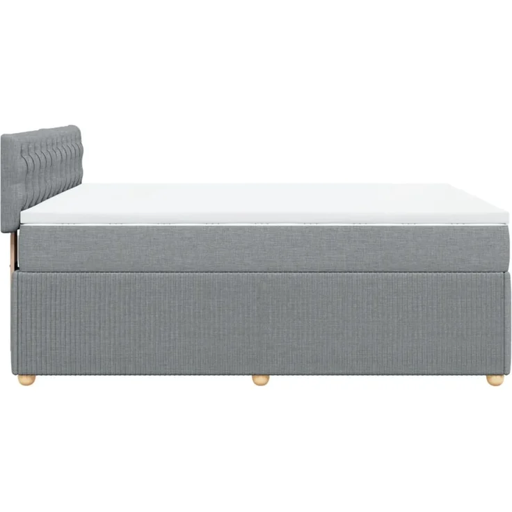 vidaXL Boxspringbett mit Matratze Hellgrau 140x200 cm Stoff 3287486 – Bild 5