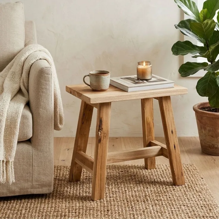 Hocker GEMI aus recyceltem Teak ca. L50cm in Natural Holzhocker Sitzbank Bank