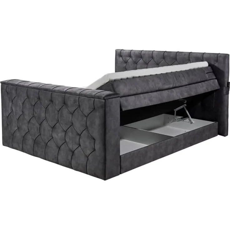 Boxspringbett Springdale - motorisierter TV-Halterung, geräumigem Bettkasten und Duo-Wendematratze H3/H4 - ED Exciting Design – Bild 5