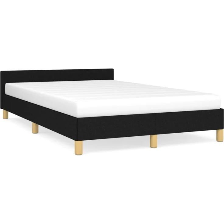 vidaXL Bettgestell ohne Matratze Schwarz 120x190 cm Stoff 379536 – Bild 1