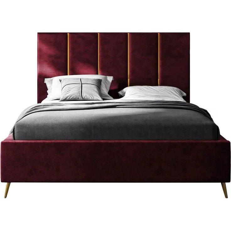 Lookway Polsterbett TIFFANY mit Bettkasten und 133 cm Kopfteil (Bett mit Metallgestell), komfortabel gepolstertes, hohes Kopfteil