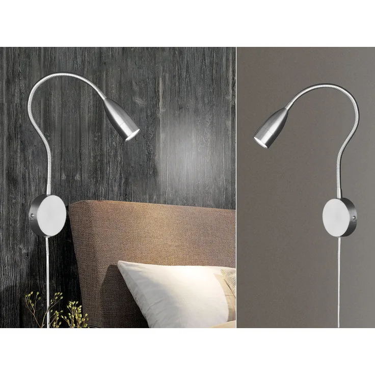 Fischer & Honsel 30703 LED Wandleuchte Sten nickel matt verstellbar