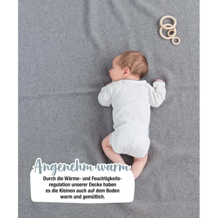 Babydecke aus Bio-Lammwolle Natur, 90 x 110 cm, Ehrenkind – Bild 3