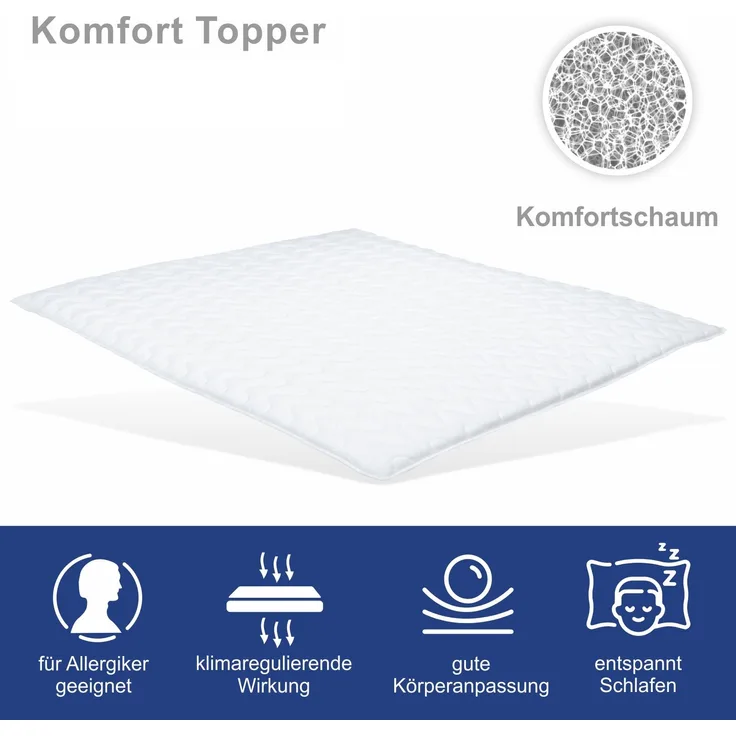 Kaltschaum Topper. 120X200cm, Höhe 4cm