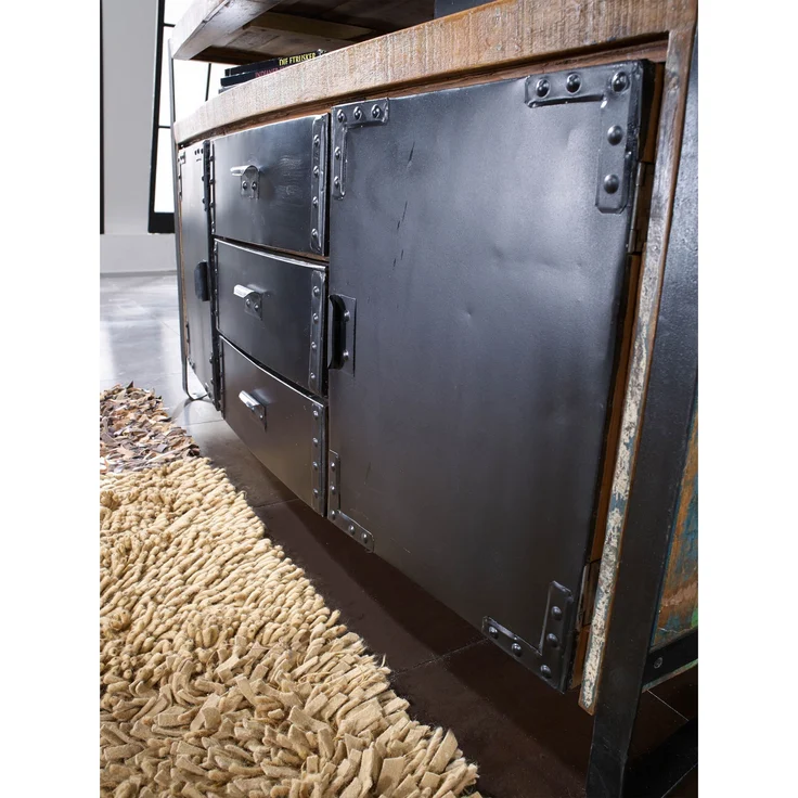 Sideboard Altholz 150x43x90 mehrfarbig lackiert INDUSTRIAL #06 – Bild 5