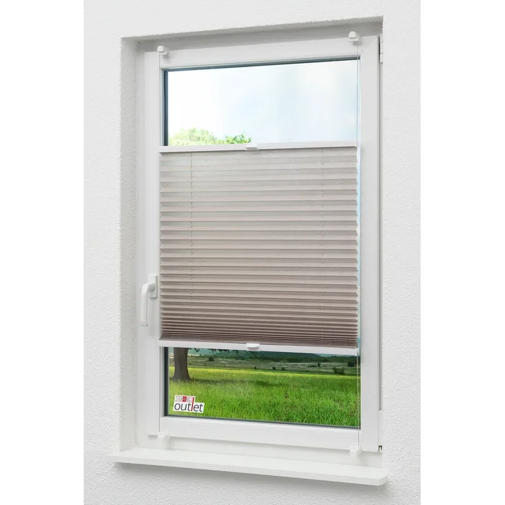 Lysel Outlet - Plissee Select Braungrau - Plissee in der Größe (Bx H) 120cm * 130cm