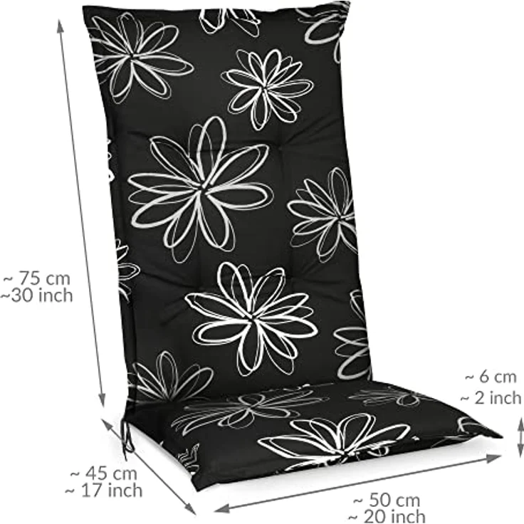 Beautissu Flores Hochlehner Auflage 120 x 50 x 6 cm – Bild 4
