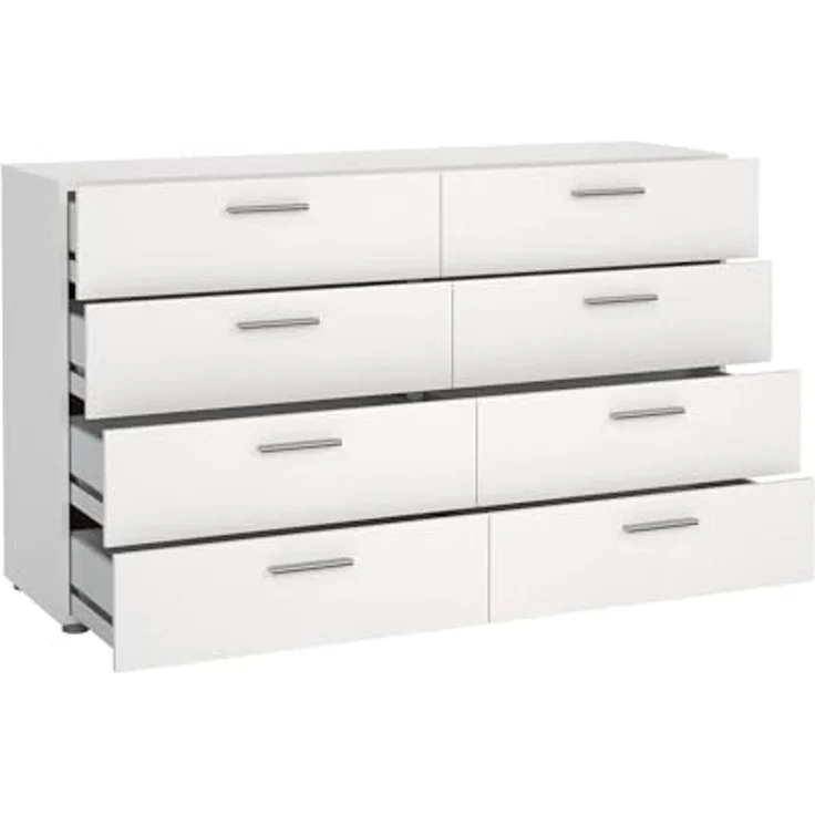 Dmora - Kommode Solene, Wohnzimmerbuffet, Wohnzimmer-Sideboard, Moderne Küchen-Speisekammer, 140x40 h82 cm, Weiß – Bild 4