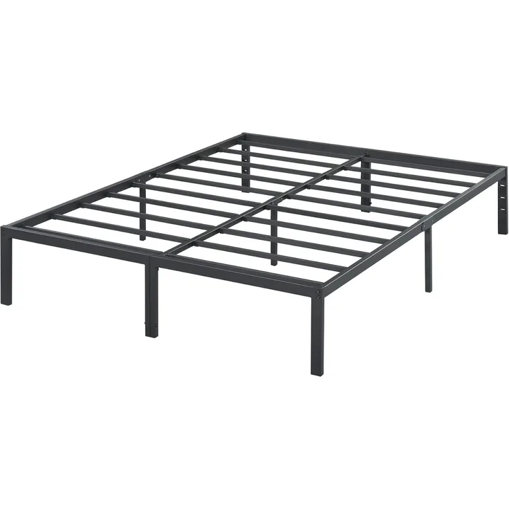 Olee sleep 35cm Stabiler Stahlbett / Stahl Lattenrost / Anti-Rutsch-Unterstützung / Matratzenrahmen / Metallbett / Bettrahmen / Bett / 140x200 cm / Full / Schwarz / Metall