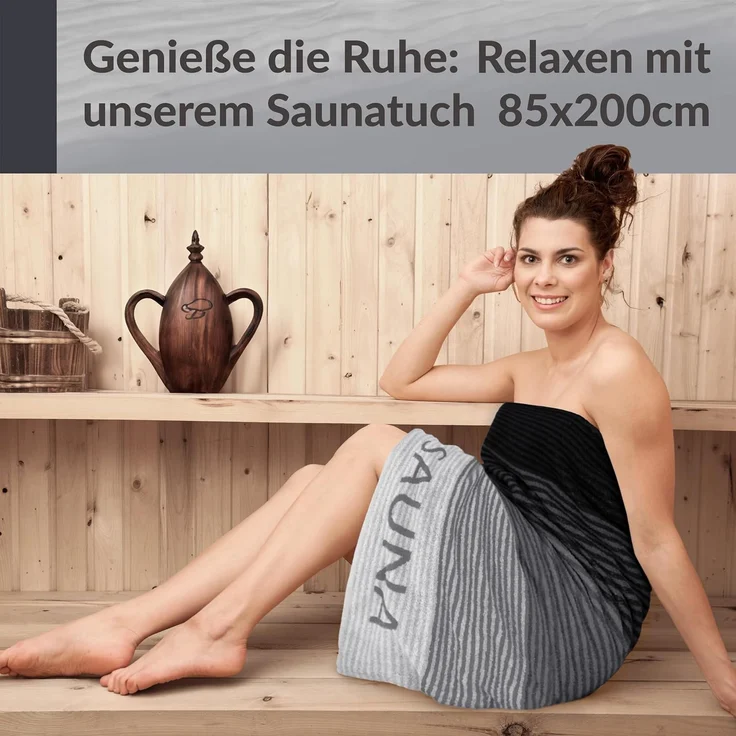 Lashuma Saunatuch Handtuch XXL Helsinki, Frottee (1-St), Premium Bade - Saunahandtuch 85x200 für Damen und Herren – Bild 3
