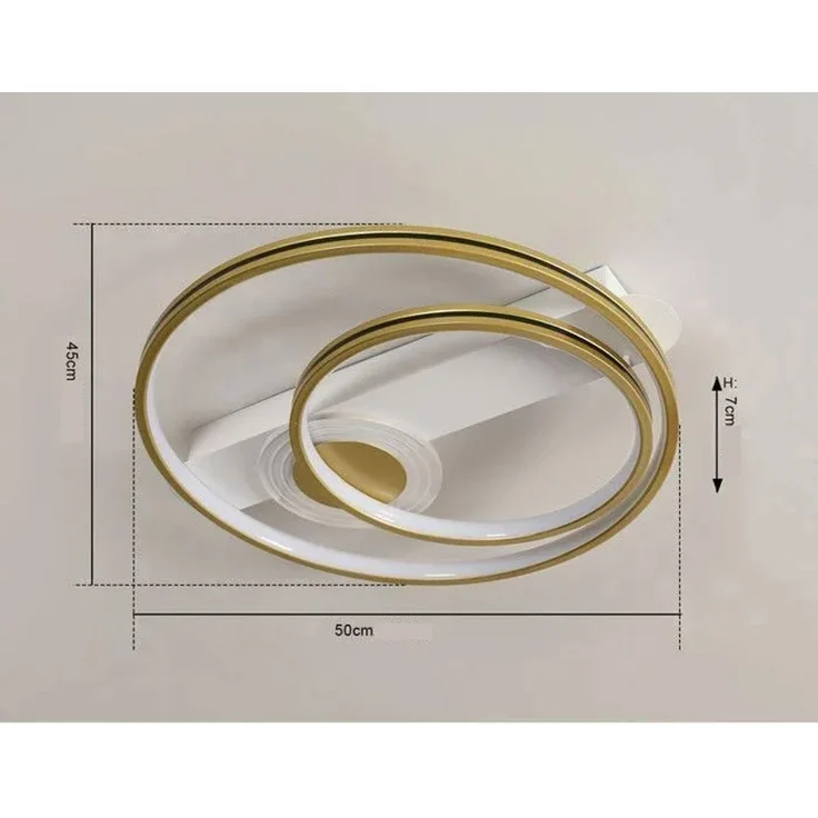 DELIPOP – Dimmbare 46 – W – LED – Deckenleuchte mit Fernbedienung – Gold – 3000 – 6500 K – Modernes Design – Wohnzimmer – /Schlafzimmerbeleuchtung – 50x45x7cm – Bild 5