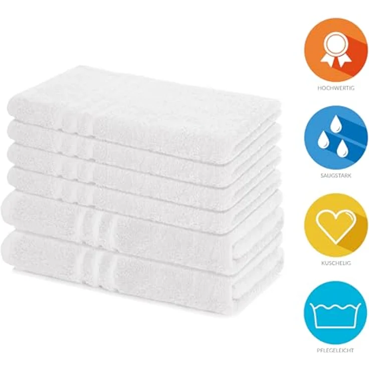 Lavea Handtuch Set Elena, Duschtücher, Handtücher, Gästetücher, Waschhandschuhe, 100% Baumwolle (Set, 6-St), Frottierserie, weich & saugstark, pflegeleicht, 500 g/m² Frottier – Bild 3