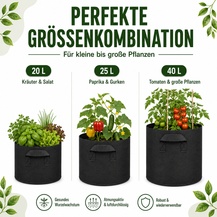 Pflanzsäcke Set Schwarz – Bild 7