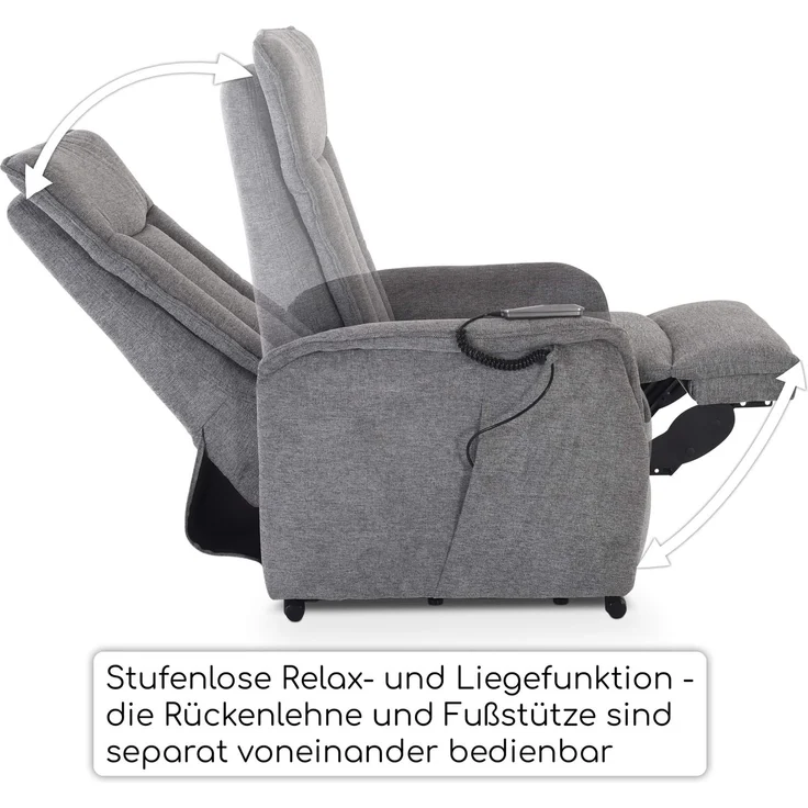 Raburg TV-Sessel Fernsehsessel mit Aufstehhilfe, Relaxsessel mit Liegefunktion, Marie, elektrisch mit Fernbedienung, 2 Motoren, bis 120 kg – Bild 4