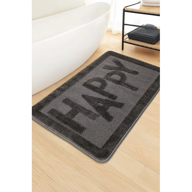 Mijolnir 'Happy - Anthracite' Badematte, Anthrazit, 60 x 100 cm – Bild 3