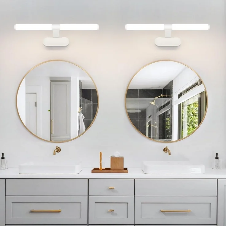 Nettlife LED Spiegelleuchte LED Spiegelleuchte Zimmer 4000K Spiegellampe Schwarz/Weiß, LED fest integriert, Neutralweiß, Geeignet für – Bild 3