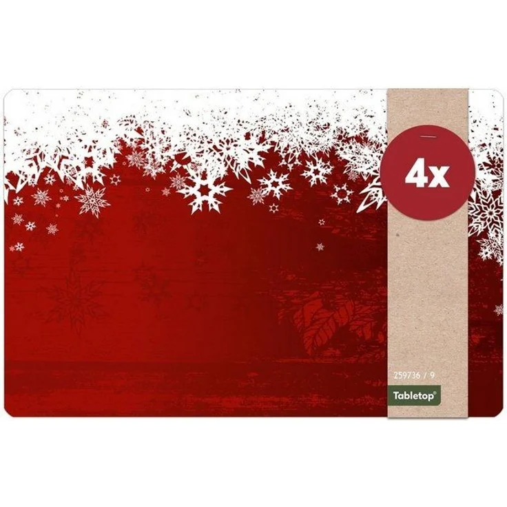 matches21 HOME & HOBBY Platzset Abwaschbare Tischsets 4er Set Weihnachten Schnee, (4-St), Platzsets als Tisch-Untersetzer und Tisch-Deko für Esstisch Teller – Bild 4