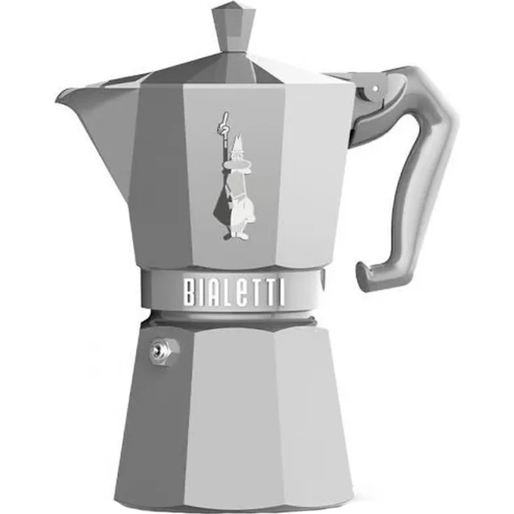 Bialetti Espressokocher Moka Exclusive 6 Tassen silber