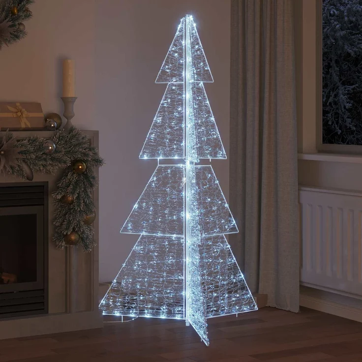 vidaXL Weihnachtsbaum Kaltweiß 180 cm Acryl 240 LEDs 42019211 – Bild 3
