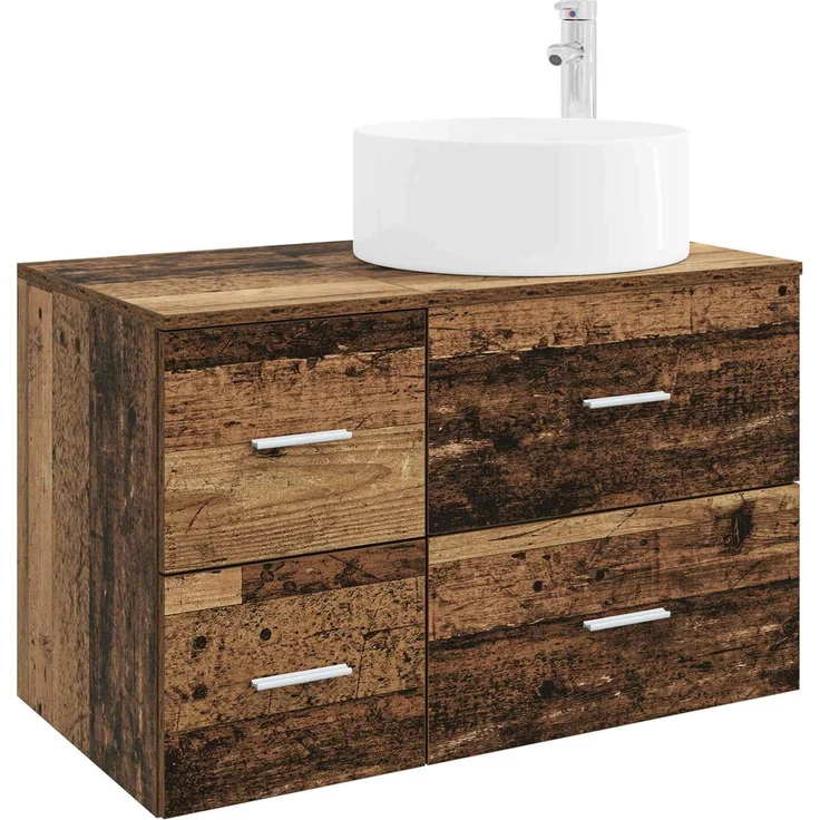 vidaXL Badezimmerschrank-Set 2 stk. Altholz 79,5 x 44,5 x 80 cm 3404014 – Bild 2