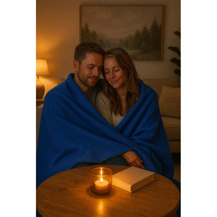 Wohndecke Luxus Fleecedecke Kuscheldecke Größe 130x170 cm Farbe blau, Betz – Bild 3