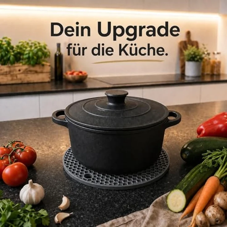 Camolo Topfuntersetzer 4er Set Silikon Topf Untersetzer grau - hitzebeständig, 4-tlg, hitzebeständig bis 230°C, rutschfest – Bild 4