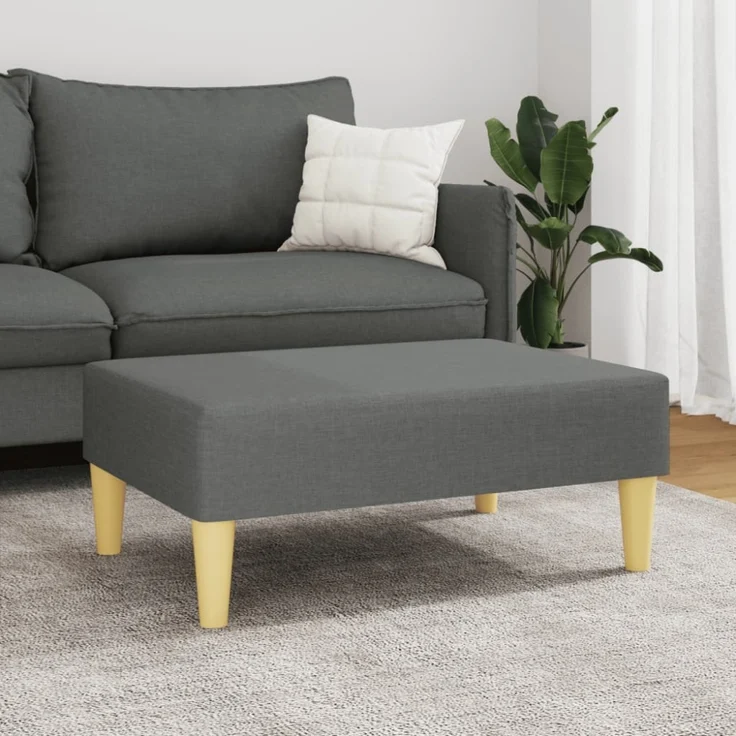 vidaXL Fußhocker Dunkelgrau 77x55x31 cm Stoff 379554 – Bild 6