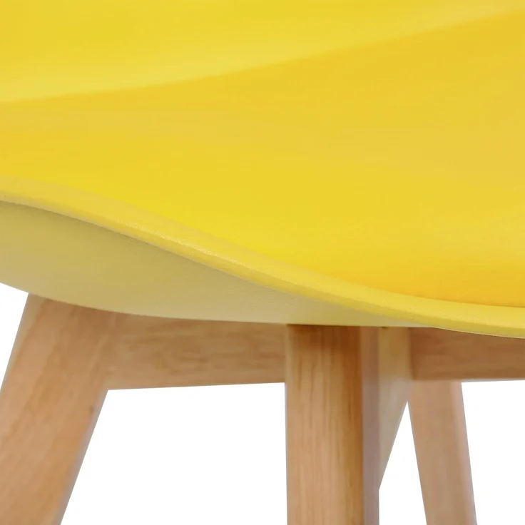 WOLTU Esszimmerstühle 8er Set, Skandinavische Küchenstühle, Wohnzimmerstuhl, Retro Design, Sitzfläche aus Kunstleder, Polsterstuhl Lehnstuhl,Massivholz Beine, Gelb EZS69gb-8 – Bild 7