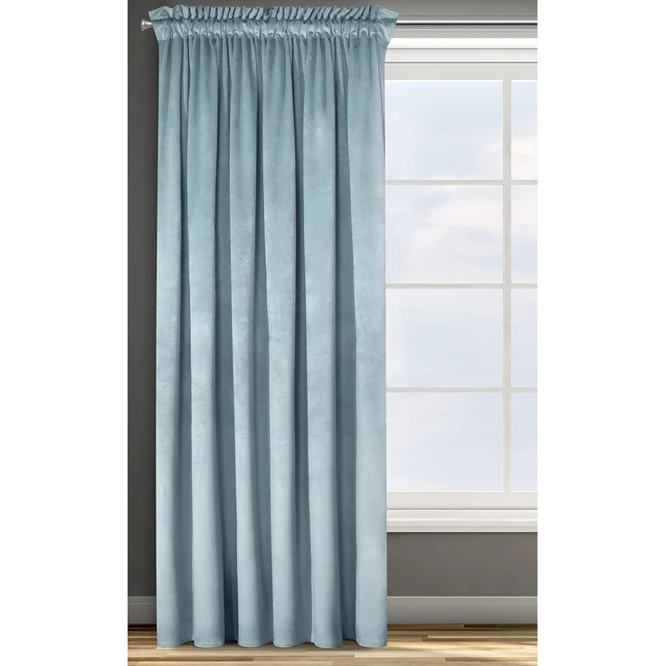 Samtvorhang Velours Vorhänge zum Wohnzimmer Prachtvoll Elegant hellblau 135x300 cm Kräuselband