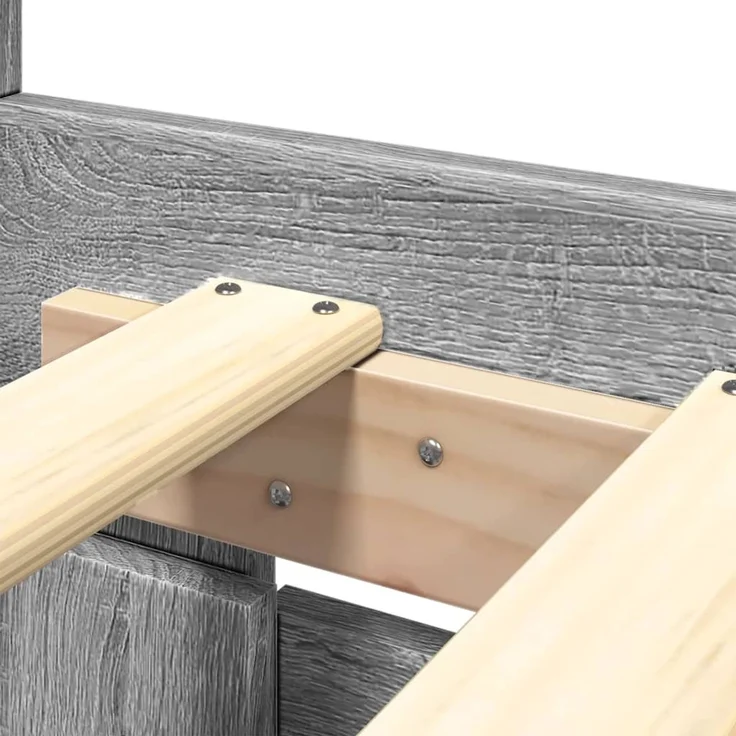 vidaXL Bettgestell mit Kopfteil Grau Sonoma 180x200 cm Holzwerkstoff 3295546 – Bild 9