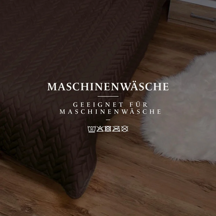 Tagesdecke ( Braun ) 220x240 cm mit wattierter Zwischenlage, Bettüberwurf - Überwurfdecke, Sommerdecke gesteppt - Steppdecke, Wendedecke – Bild 7