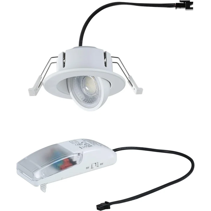 Paulmann LED-Einbauleuchte Zina 5/8 W Ø 9 cm dimmbar weiß matt – Bild 14