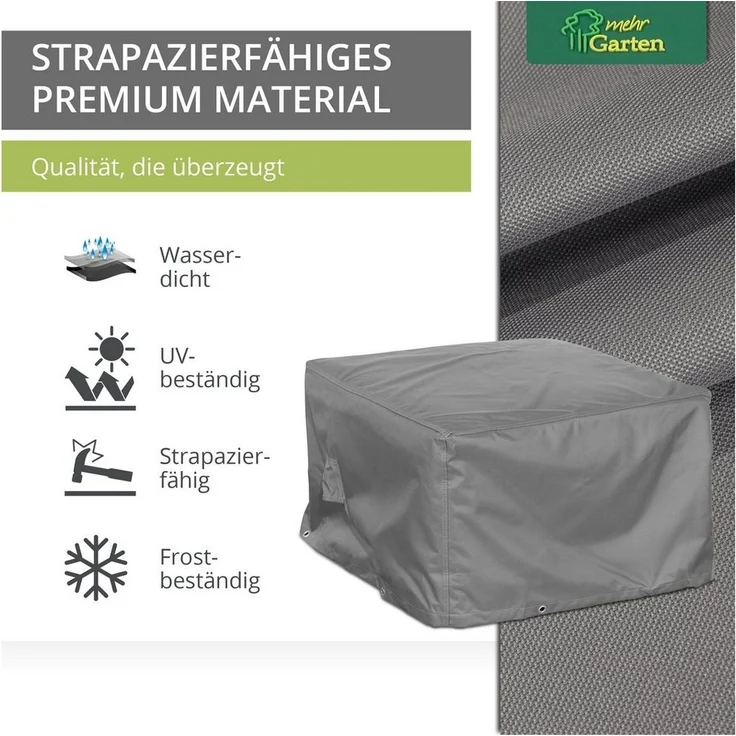 mehr Garten Gartenmöbel-Schutzhülle Premium, Premium Loungehocker-Abdeckung: 85(B)x85(T)x45(H) cm I Robuste Schutzh – Bild 3