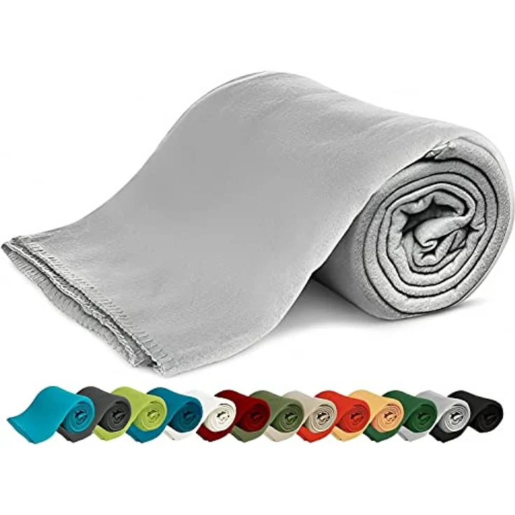 Wohndecke Polar-Fleece mit Antipilling, ca. 420g, 130x160 cm, KiGATEX, Ziersticheinfassung – Bild 2