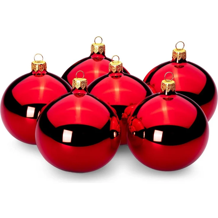 SIKORA Weihnachtsbaumkugel Kugeln Essentials aus Glas Hochglanz 6 Farben 3 Größen, Besondere Weihnachtskugeln für ein sinnliches Weihnachtsfest – Bild 1