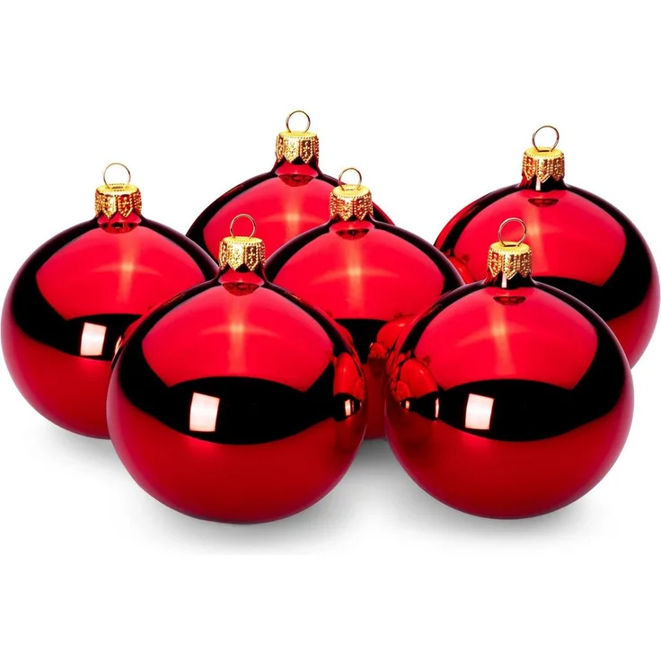 SIKORA Weihnachtsbaumkugel Kugeln Essentials aus Glas Hochglanz 6 Farben 3 Größen, Besondere Weihnachtskugeln für ein sinnliches Weihnachtsfest