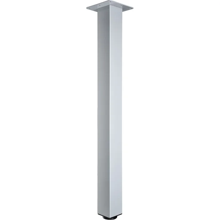 Hettich Design-Tischbein Mella Aluminium-Optik, eckig, glänzend, 1 Stück