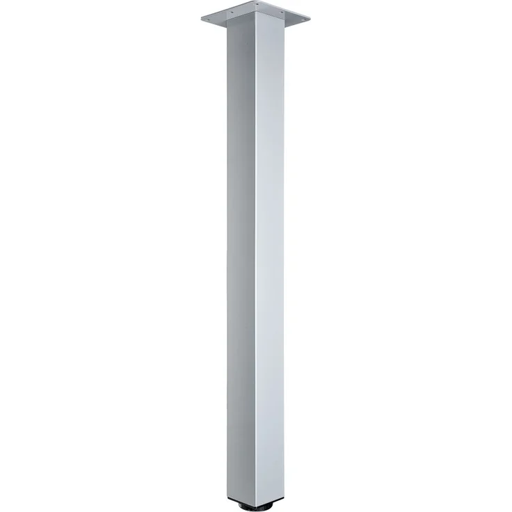 Hettich Design-Tischbein Mella Aluminium-Optik, eckig, glänzend, 1 Stück