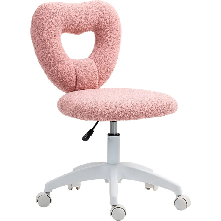 MELAYR, Schreibtischstuhl, Bürostuhl, Herzförmige Rückenlehne, gepolstert, Rosa, 56 x 45 x 88 cm – Bild 2