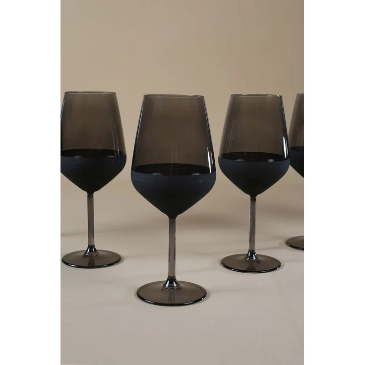 Hermia Concept 'Matte 490' Weingläser-Set (4-teilig), Schwarz, 9,1 x 9,1 x 21,8 cm, 490 ml – Bild 2