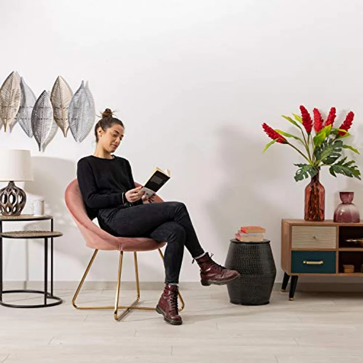 Montemaggi Sessel, Leder, Puderrosa Goldenen Beinen, 71 x 59 x 84 cm, MEP39C – Bild 7
