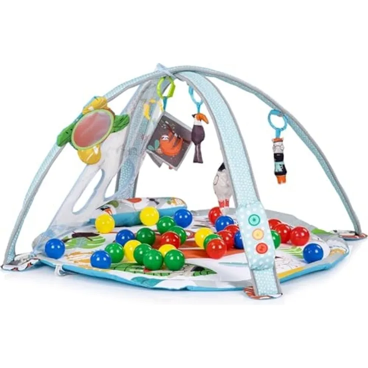 Chipolino Spielbogen Jungle Musik, Licht, Bälle, Krabbeldecke, hängende Figuren hellblau