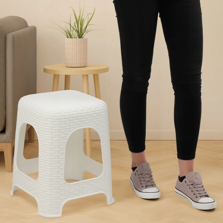 KADAX Hocker Küchenhocker Stuhl Weiß 120kg – Bild 3