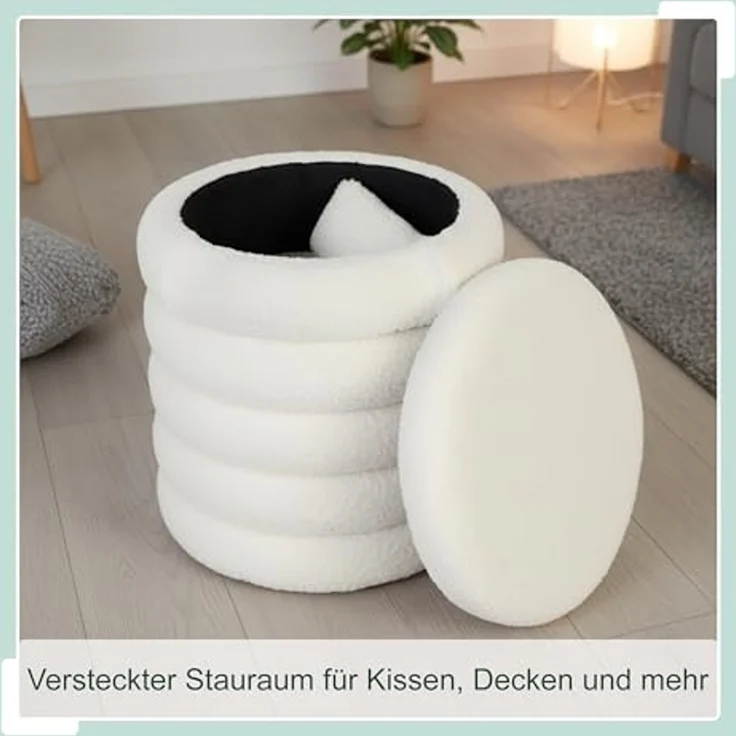 Hocker mit Stauraum Teddystoff 10051991_1086 – Bild 5