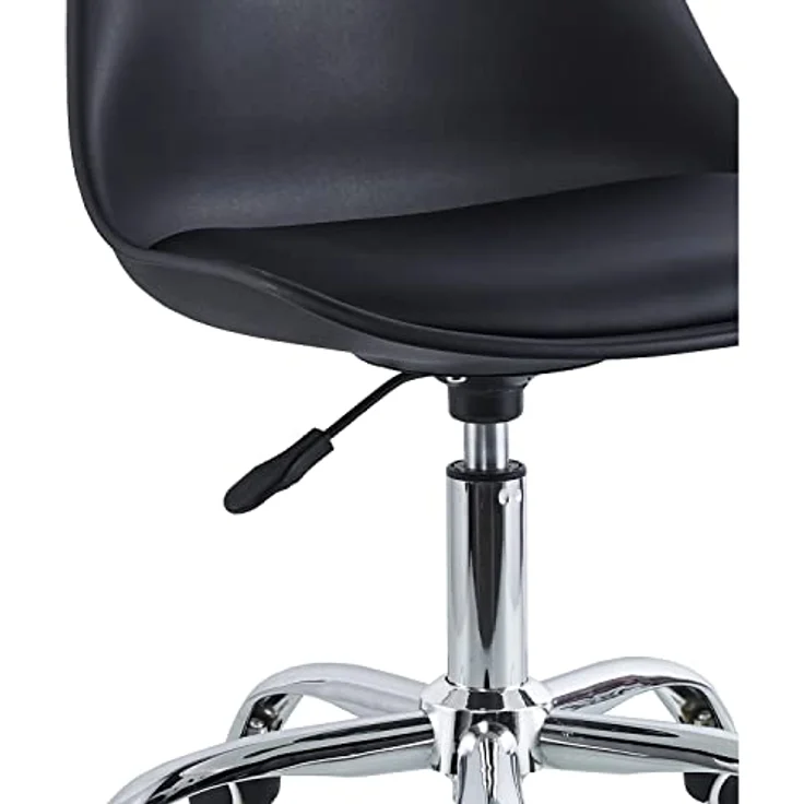 Brigros WeHome Moderner Bürostuhl Jugendzimmer Arbeitszimmer Wartezimmer Bürostuhl mit Kunstledersitz (Black) – Bild 6